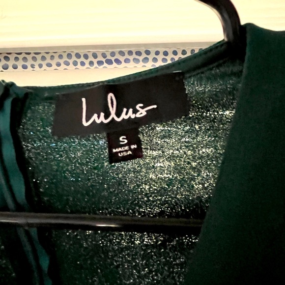 Lulu’s NWT Make It Hot Emerald Long Sleeve Low Neck Dress - Picture 4 of 4